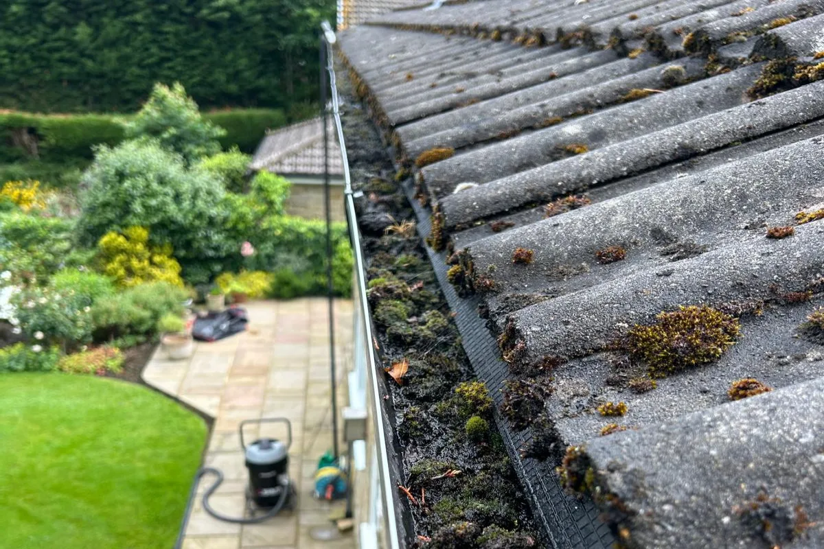 Gutter Clearing Vacuum Before Clearing