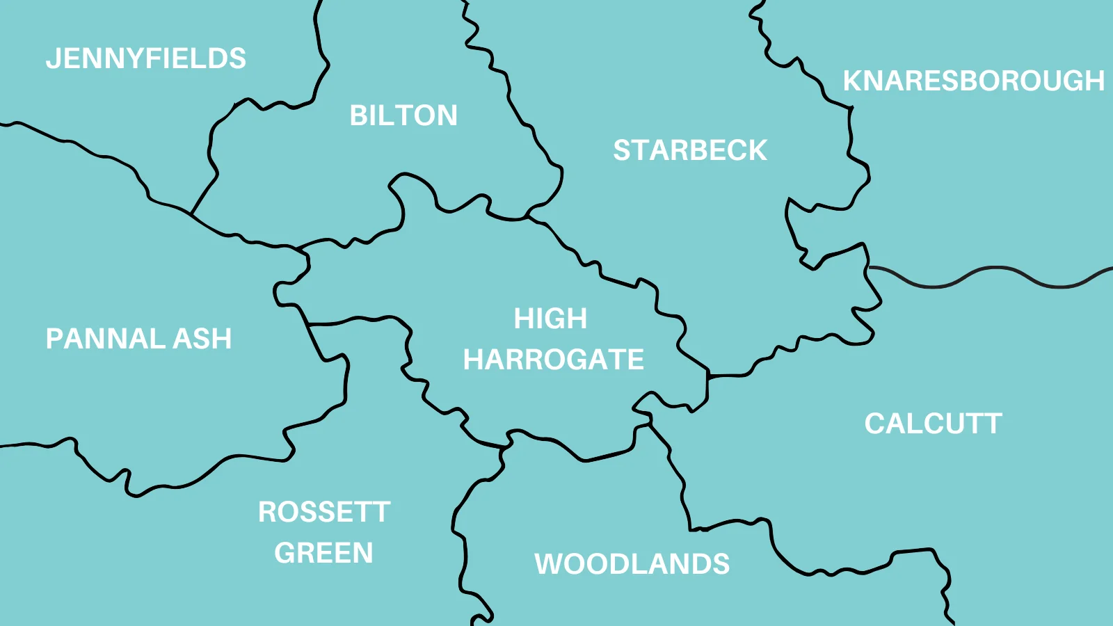 The Harrogate Boroughs including Jennyfields, Bilton, Starbeck, Woodlands, Rossett Green, Pannal Ash, High Harrogate, Calcutt and Knaresborough.